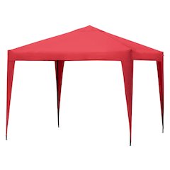 Red Polyester, Steel Frame, Pop Up Canopy – Outdoor Gazebo for Events