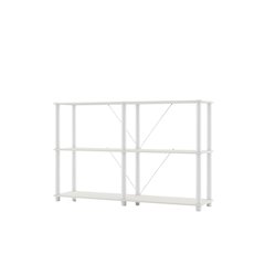 White Standing Shelf – 3 Tier Display Shelf with Horizontal Bookshelf Design
