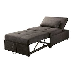 Gray Tufted Folding Ottoman Chair Sofa Bed - 43.5 Inch Long Single Sofa Design