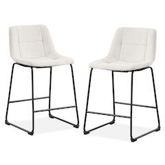 Furniture of America Diam Counter Height Upholstered Dining Chairs (Set of 2)