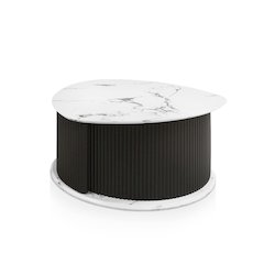 Talo Fluted Pedestal Triangle Storage Coffee Table