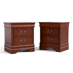 Arabella Wood 2-Drawer Nightstands (Set of 2)
