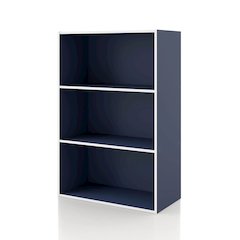 Seni Stackable Wood 3-Shelf Bookcase