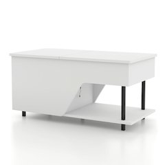 Starr White Lift Top Wood Coffee Table with RGB LED Light
