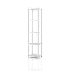 Seni 5-Tier 15-Inch Shelves Wood Open Bookcase