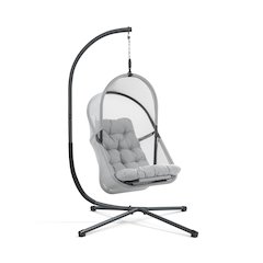 Drift Patio Foldable Swing Chair with Stand, Light Grey