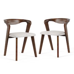 Pascan Rich Walnut Solid Wood Dining Chair (Set of 2)