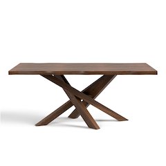 Pascan Rich Walnut Solid Wood Dining Table