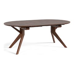 Abigail V Rich Walnut Solid Wood Oval Dining Table