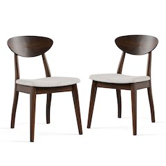 Abigail V Rich Walnut Solid Wood Dining Chair (Set of 2)