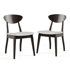 Pradan Black Wenge Solid Wood Dining Side Chair (Set of 2)