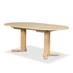 Keyana Solid Wood Oval Dining Table in White Oak