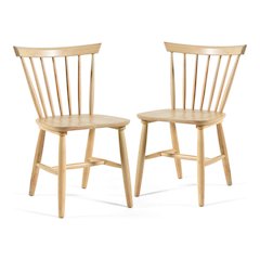 Keyana Solid Wood Dining Chair in White Oak (Set of 2)