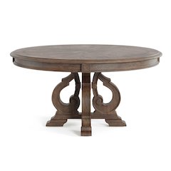 Clyde Rustic Wood Round Dining Table in Natural Tone