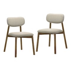 Furniture of America Haukea Mid-Century Walnut Wood Dining Chairs (Set of 2)