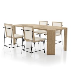 Hallond 5-Piece Solid Wood Dining Table Set in Oak