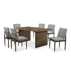 Alto 7-Piece Natural Solid Wood Dining Table Set