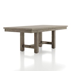 Atola Rustic Wood Trestle Expandable Dining Table in Grey