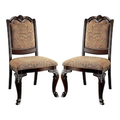 Ramsaran Fabric Dining Chair in Brown Cherry (Set of 2)