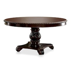 Ramsaran Wood Pedestal Round Dining Table in Brown Cherry