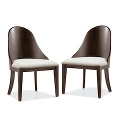 Lakin Solid Wood Dining Chair in Dark Walnut (Set of 2)