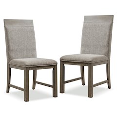 Telli Wood Padded Dining Side Chair in Gray (Set of 2)