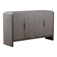 Telli Wood Two-Tone Server with Drawers and Shelves in Gray