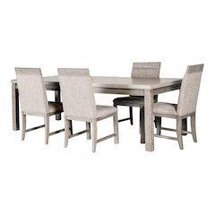 Telli 5-Piece Wood Dining Table Set in Gray