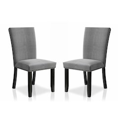 Doxon Modern Light Grey Upholstered Side Chair (Set of 2)