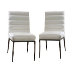 Bridgerville White Faux Leather Side Chair (Set of 2)