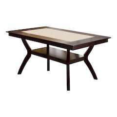 Arena Transitional Dining Table in Dark Cherry