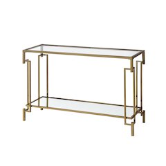 Anaheim Metal 1-Shelf Sofa Table in Gold Champagne