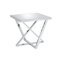 Ludington Contemporary Metal End Table in Chrome