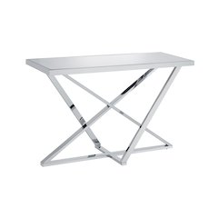 Ludington Contemporary Metal Sofa Table in Chrome