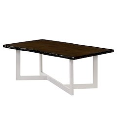 Baletto Contemporary Wood Coffee Table in Oak and White