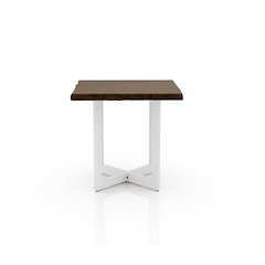 Baletto Contemporary Wood End Table in Oak and White