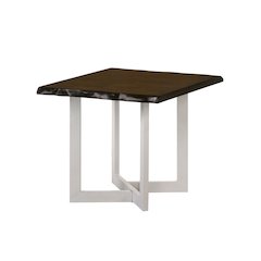 Krestian Contemporary Wood End Table in Oak and White