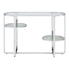 Ludington Metal 2-Shelf Sofa Table in Chrome