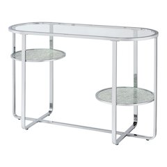 Ludington Metal 2-Shelf Sofa Table in Chrome