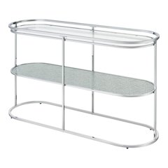 Ludington Metal 1-Shelf Sofa Table in Chrome