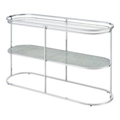 Ludington Metal 1-Shelf Sofa Table in Chrome