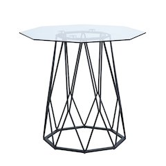 Growder Contemporary Glass Top End Table