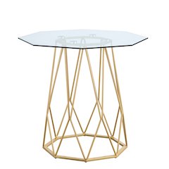 Growder Contemporary Glass Top End Table