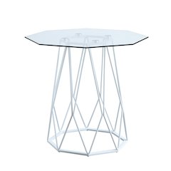 Growder Contemporary Glass Top End Table