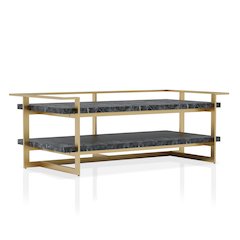 Meliman Metal 1-Shelf Coffee Table in Gold and Black