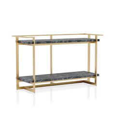 Meliman Contemporary Metal 1-Shelf Console Table in Gold and Black