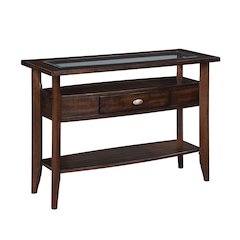 Eski Wood 1-Drawer Sofa Table in Dark Walnut