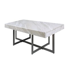 Vasket Contemporary Metal 2-Drawer Coffee Table