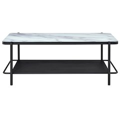 Joaquin Metal 1-Shelf Coffee Table in Black and White