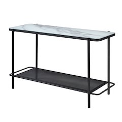 Joaquin Metal 1-Shelf Sofa Table in Black and White